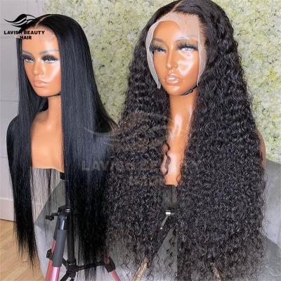 China Lavishbeauty Full Wave Silky Straight Lace Front Wigs Human Hair Pre Plucked 150% Density Lace Front Wigs Brazilian Human Hair Wigs For Black Women for sale