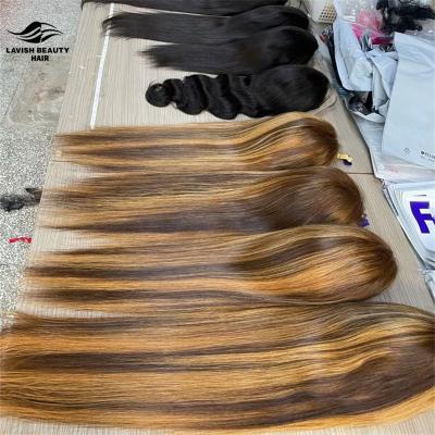 China Lavishbeauty RTS Ombre Brown Silky Straight Wave Hair Wig, Wholesale Long Curly Highlight Lace Front Human Hair Wig, Virgin Cuticle Aligned HD Lace for sale