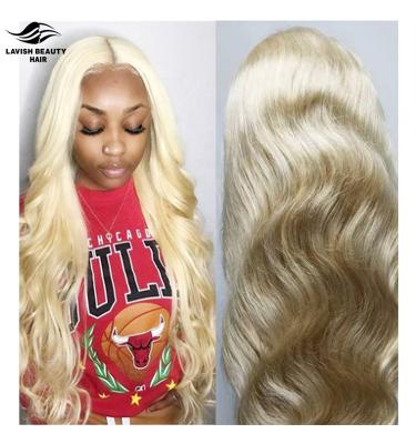 China 100% Water Wave Blonde 613 Virgin Human Hair Full Lace Wigs Sellers Full Front Lace Wig Hd Transparent Movie Wholesale Swiss Russian Thin Curly Lace Wigs for sale