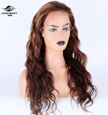 China Deep Wave Natrual Black Blonde Highlights Pre Plucked Curly Lace Front Raw Virgin Human Hair Hd Transparent Wigs Deep Wave Wig Mix Color for sale