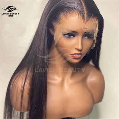 China Lavishbeauty Deep Wave Lace Front Human Hair Wigs Extension 4x4 5x5 13x4 13x6 150% 180% Density Brazilian Virgin Hair Silky Straight Human Hair Lace Wigs for sale