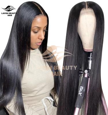 China Lavishbeauty RTS HD Human Hair Full Lace Wigs 100% Silky Straight Blonde Glueless Natural Brazilian Hair Full Lace Wigs For Black Women for sale