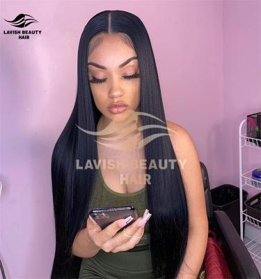 China Lavishbeauty RTS 180% Density HD Lace Hair Silky Straight Full Wave Wigs For Color Women Brazilian Virgin Hair HD Lace Front Wigs Wholesale for sale