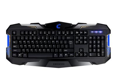 China Teclado mecánico llevado azul humanizado del juego del diseño con el botón de la membrana en venta