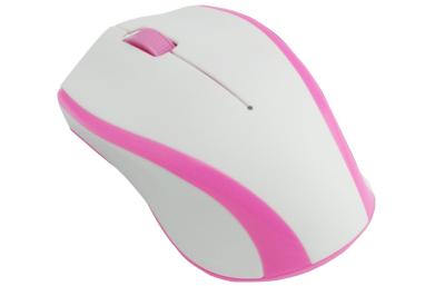 China Ratón inalámbrico óptico rosado blanco 2.4GHz del plug and play 3D para la mesa/el ordenador en venta