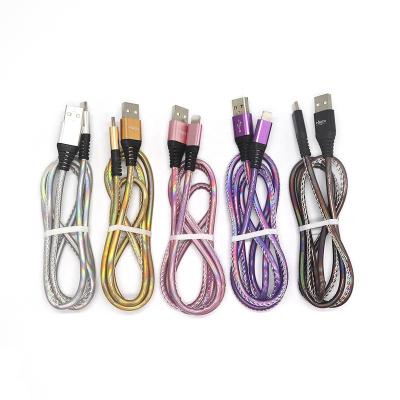 China Fast and durable the best raw material PVC data cable leather padding mobile phone fast charging data cable for sale