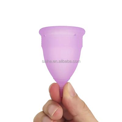 China Hot Selling 100% Medical Silicone Reusable Silicone Menstrual Cups 100% Eco-friendly End Fit Menstrual Cup For Ladies for sale