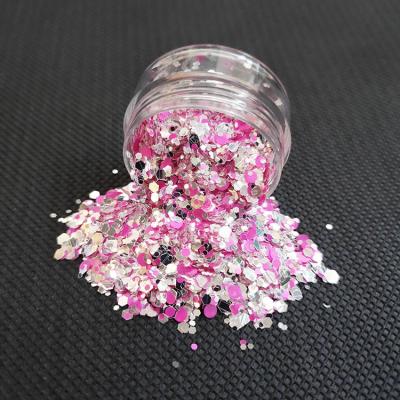 China Decoration and Make Up Environmentally Friendly Red Chunky Shimmer Chunky Silver Glitter for Makeup Face Body Crafts for sale