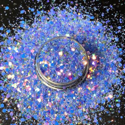 China Chunky Polyester Glitter Cosmetic PET White Opal Glitter Wholesale Ready To Ship for sale