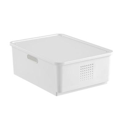 China Minimalist White Plastic Stocked With Lid For Clothes And Kitchen Soap Organizer Box Medicine Storage Box for sale