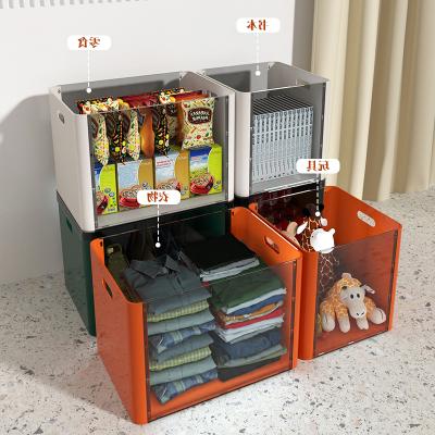 China Preferred Stored PET Material Large Capacity For Home Use Plastic Folding Storage Box With Lid for sale