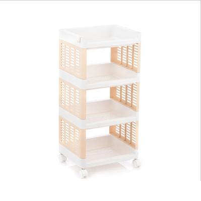 China Small Size Plastic Cabinet Stocked Kitchen Storage Racks Food Shelf Rack Kitchen Appliances Storage Rack for sale