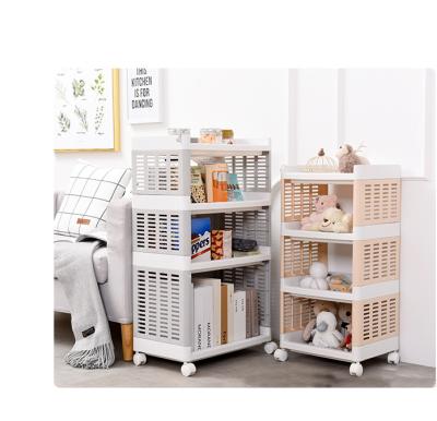 China Stepped Storage Box Stocked For Food Kitchen Storage Shelf Wholesale Folding Rack With Wheels for sale