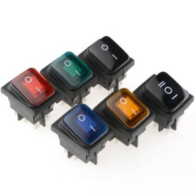 China Kcd4 Waterproof Dpst 16A 24V Illuminated Rocker Switch 250V With LED Light RK1023 for sale