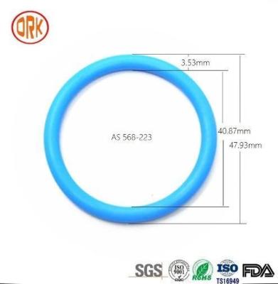 중국 0.5mm - 1000mm 568 블루 실리콘 밀폐 고무 반지 RoHS 고무 평면 O 반지 판매용