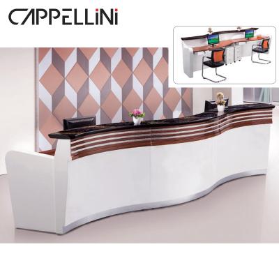 China (Other)Adjustable Hot Selling Modern White Wooden Counter Hotel Reception Desk / Window Display Desk Clinic Office for sale