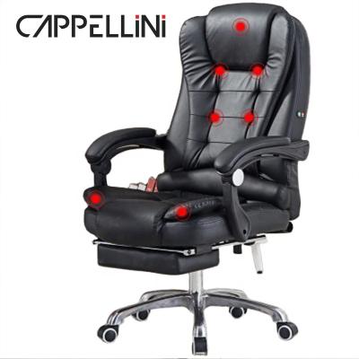 China Hot Selling Adjustable Luxury Boss Leather Ergonomic Massage (Height) Recliner Swivel Office Swivel Chair for sale