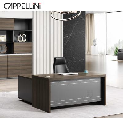 China Expandable Executive Desk Modern Design Executive Office Desk Table Boss Manager Executive Desk Office Furniture with Storage Cabinet for sale