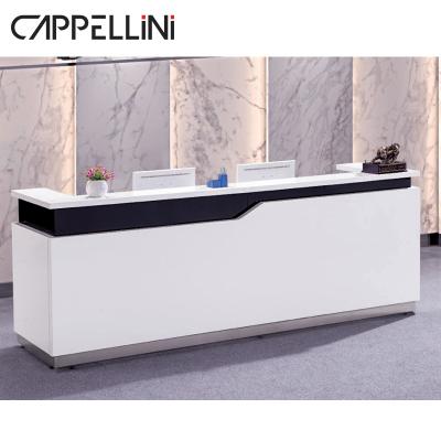 China Reception (Other) Modern Design Marble Hotel Salon Beauty Company Reception Desk Cashier Single Adjustable Top Counter for sale