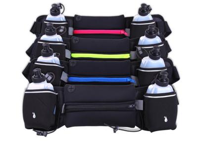 China Neoprene Sport Waist Pouch With Two Bottles Pockets Thin Lycra Material for sale