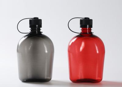 China Tritan Plastic Reusing Plastic Water Bottles BPA Free Army Canteen With Aluminum Holder for sale