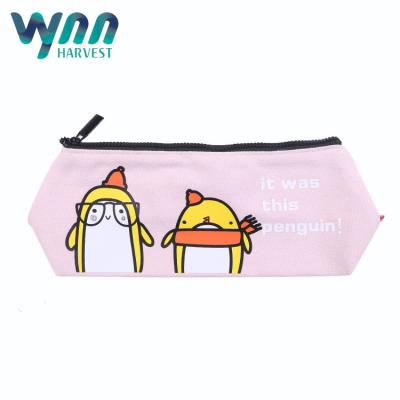 China Colored Portable Pencil Case For Students 12oz Canvas Fabric Custom Size for sale