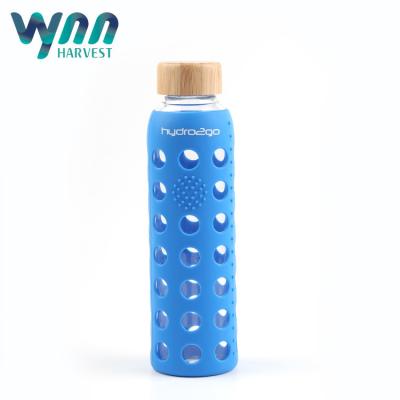 China Heat Resistant Glass Drinking Water Bottle Sports Type Custom Logo For Travel for sale