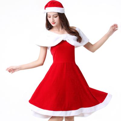 China Santa Claus Christmas Costume Jumpsuit Female Costume Cosplay Cartoon Costume Women Christmas Party Cosplay for sale