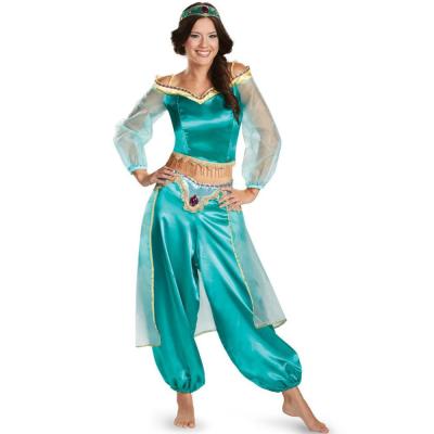 China Halloween Belly Dancer Costume Party Fancy Dress Cosplay Aladdin Princess Jasmine Cosplay Adult Women Party Cosplay Cartoon Costume for sale