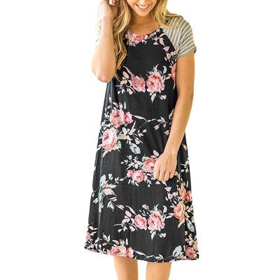 China Breathable casual dress women clothes, summer dresses women, T-shirt a-line dress for sale