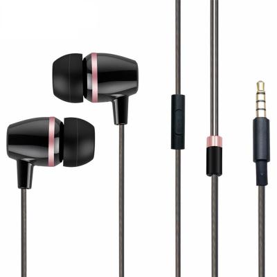 China Perfect 2022 Black Headphones High Fidelity Noise Canceling Ceramic In-Ear Cable Earphone Jack Mini Earbuds High Quality Cable Earphone 3.5mm for sale