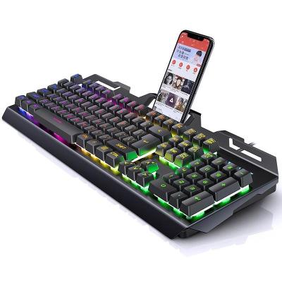 China Membrane Custom Logo Backlight V2 Wired RGB Gaming Keyboard Stabilizers Hot Pink Led Mechanical Gaming Keyboards For Gamer for sale