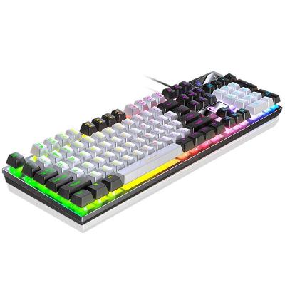 China Hot Selling ABS RGB Gaming Led Backlit Mechanical Keyboard Wired Gamer Grip Mechanical Keyboard Waterproof Support for sale