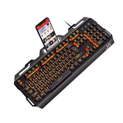 China Mechanical Membrane Black RGB Orange Gaming Keyboard and Mouse Gaming Rainbow LED Backlit Combo Wired Keyboard for PC Game for sale