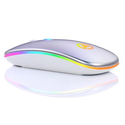 China High DPI Computer PC Computer Mouse Silent RGB USB A2 Inalambrico Mac Wireless Mouse Mini Laptop Optical Rechargeable Cheaper for sale