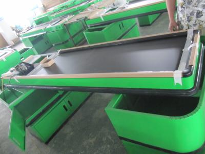 China Customized Supermarket Checkout Counter With Conveyor Belt 220V / 60HZ for sale