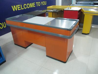 China Orange Customized Cashier Counter Table Standard With Hooks for sale