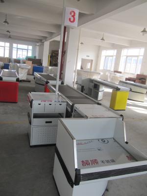 China Retail Store / Supermarket Checkout Counter With Scanner Area CE / ISO9001 for sale