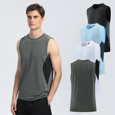 China New Summer Quick-drying Vest Men's Breathable Sportswear Solid Fitness Suit Gym Tops Breathable Basketball Sweatshirt Tracksuits For Men for sale