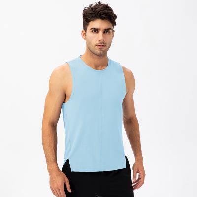 China Men's Summer Fitness T-shirt Sweatshirt Breathable Quick Dry Basketball Running Vest Sports Tops Sleeveless Workout Sportswear for sale