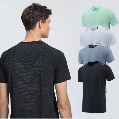 China 2023 Summer Men Sportswear Running Round Neck Sweatshirt Workout Fitness T-shirt Breathable Gym Short Quick Dry Overalls for sale