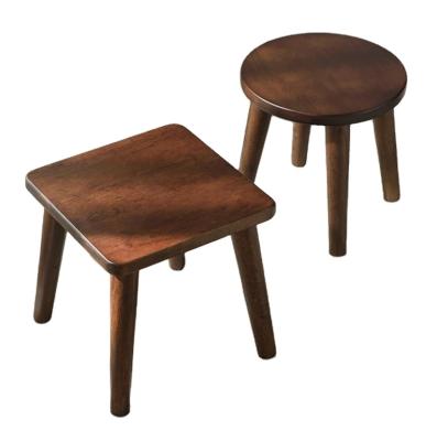 China Nordic Simple Style Solid Home Furniture Wooden Stool Household Chair With 4 Legs for sale