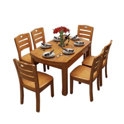 China Good Quality Solid Wood Customized Practical Saving Luxury Solid Wood Dining Table and Customized Wood Dining Tables and Chairs for sale