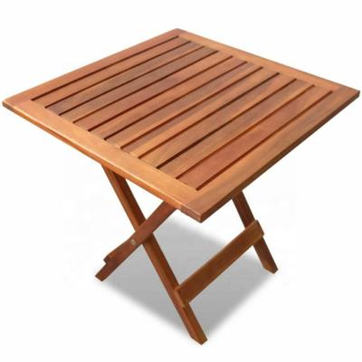 China Modern Small Folding Outdoor Garden Table Side Patio Cafe Tea Drinks Teak Wood Table for sale