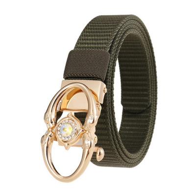 China Retro Vintage Belt 1.5 Inch Durable Tactical Belt Webbing Military Custom Nylon Belt Buckle With Rhinestone Woven Fabric Belt for sale