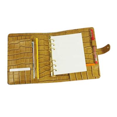 China Stone Pattern Mini Genuine Leather A5 Notepad Custom Leather Notebook for sale