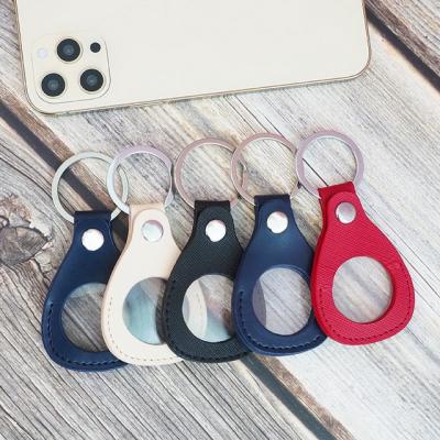 China GPS Navigation Air Tag Leather Tracker Genuine Leather Air Tag Key Chain Protective Case For Apple Air Tag for sale