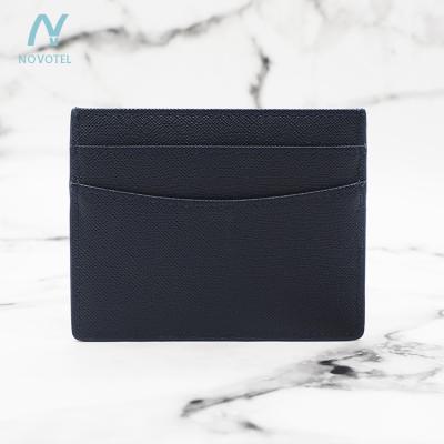 China Wholesale Men's Card Holder Genuine Leather Saffiano RFID Handmade Leather Card Holder Wallet for sale