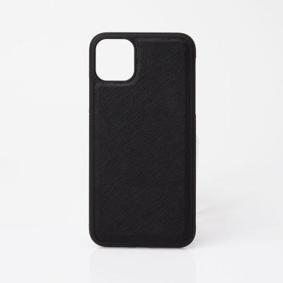 China For iphone 11/11PRO/11PRO MAC Saffiano Genuine Leather Black Cover Case for iPhone 11 for sale