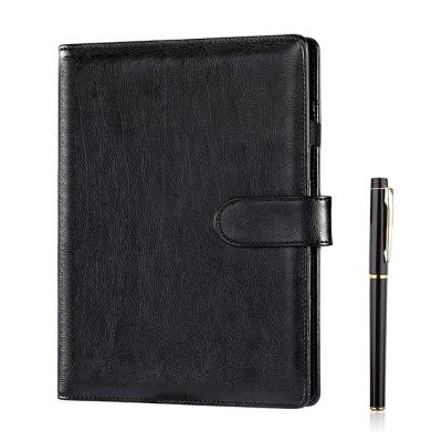 China Wholesale Work Spiral Binder Business Notebook 6 Rings Printed Leather A5 Cover Binder for sale